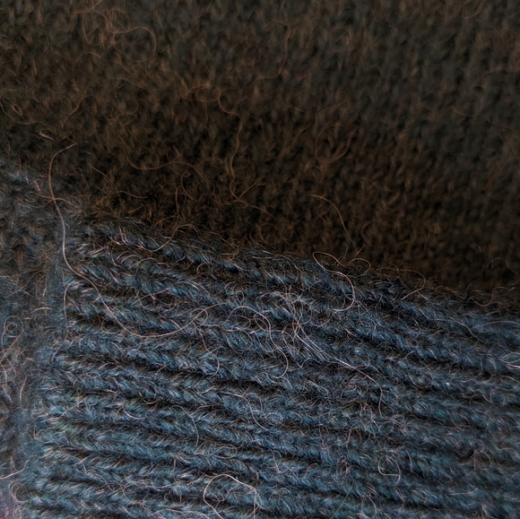 H&M Alpaca Wool Blend Green Blue Relaxed Batwing Sleeve Sweater Size XS/S/M - Picture 6 of 9